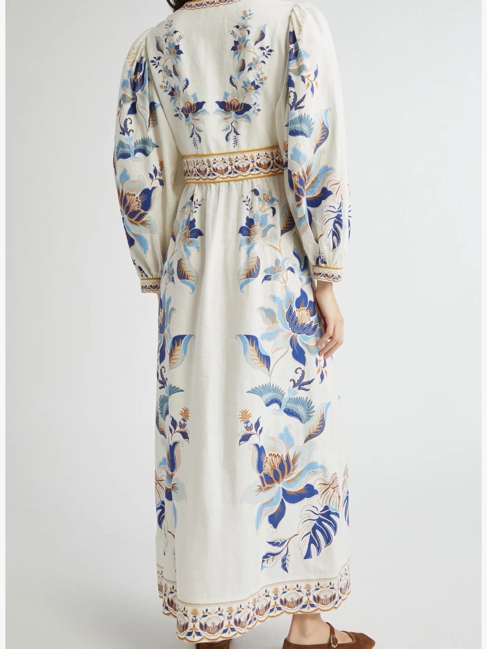 NWT Farm Rio Ivory Floral Embroidered Maxi Dress - Picture 2 of 12